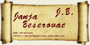 Janja Beserovac vizit kartica
